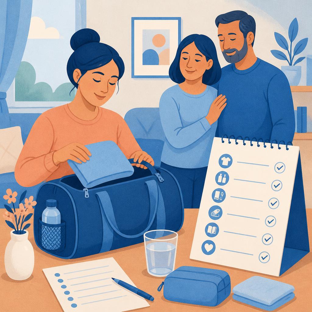 A patient preparing for surgery with family support