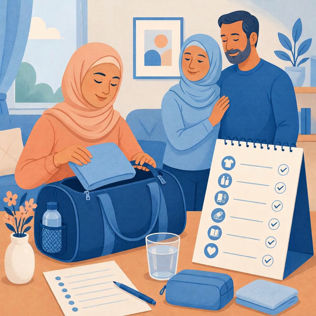 A patient preparing for surgery with family support